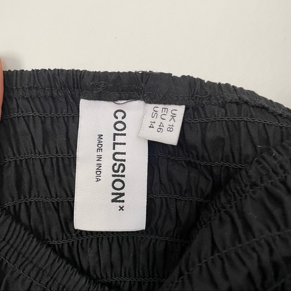 COLLUSION shirred cotton mini dress - Picture 2 of 3